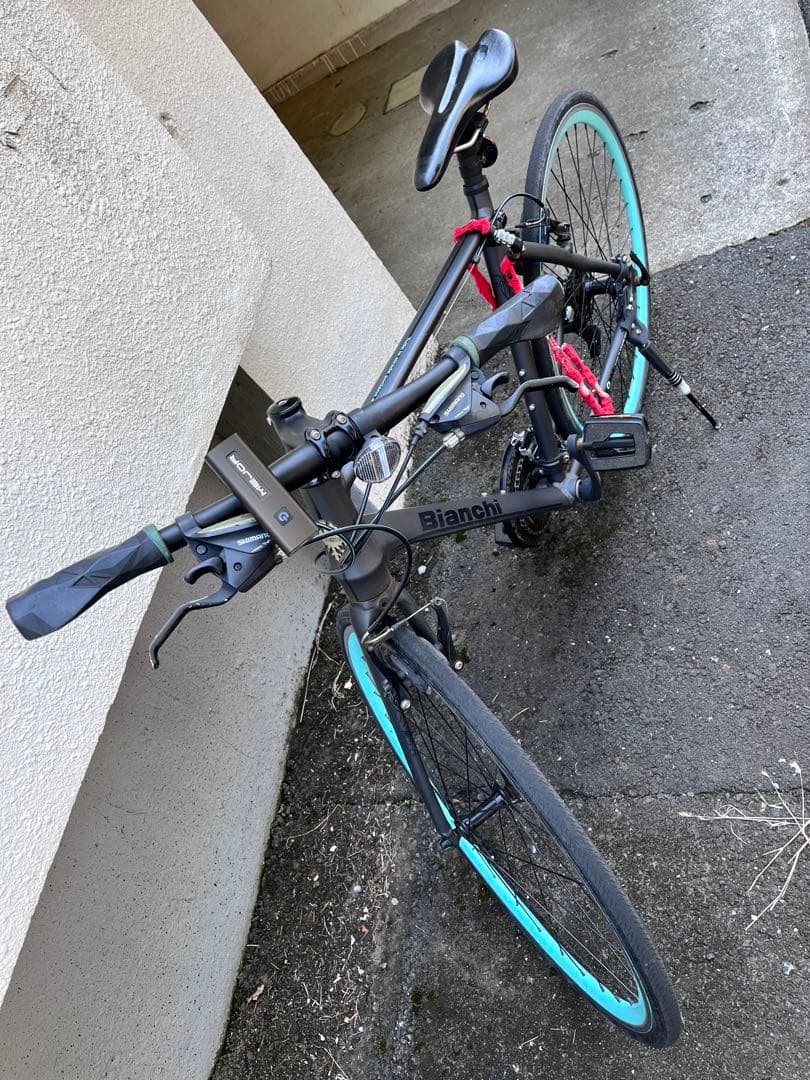 東京引取＊Bianchi クロスバイク グレー/ターコイズ