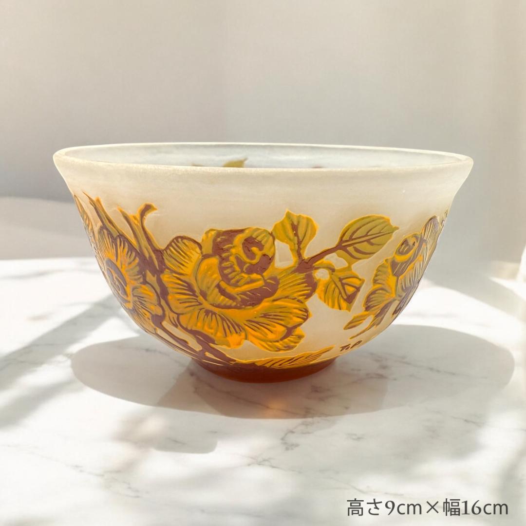 【証明書付】希少　エミールガレ 花瓶 高さ9cm 幅16cm カメオ彫り