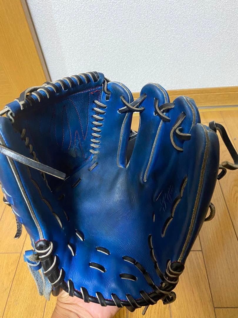 RYU 硬式用 投手 オーダー　グローブ 青　縦閉じ