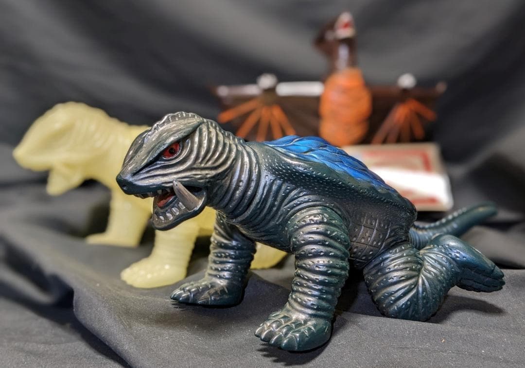 四足ガメラ＆飛行ギャオス（マルサン）ソフビフィギュア３体セット