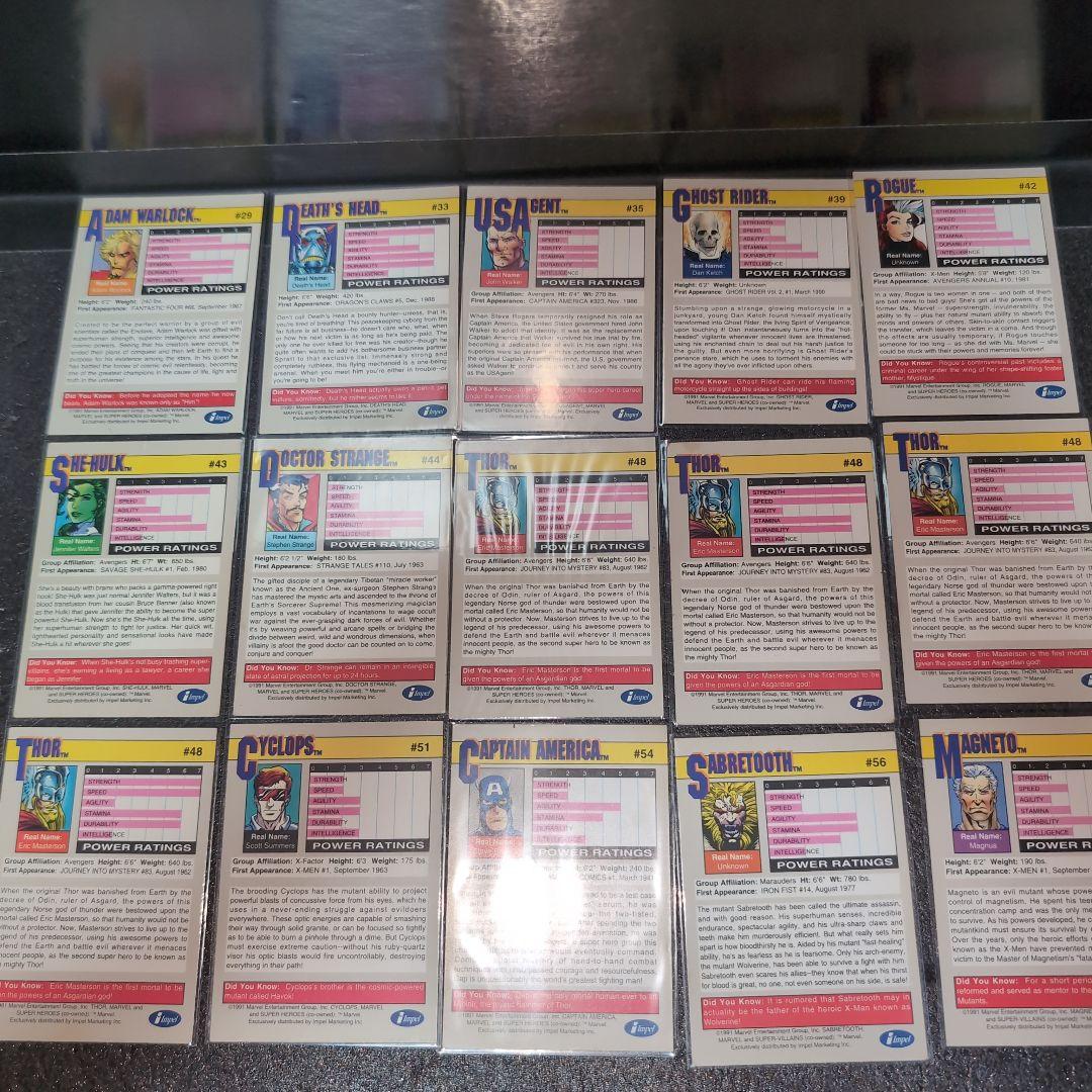 MARVEL 1991 トレーディングカード まとめ メルカリ便