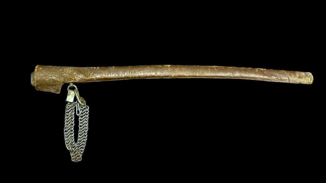 帝国陸軍 グルメット 軍刀 鞘 皮張り チェーン 旧日本軍 陸軍 骨董品 軍装