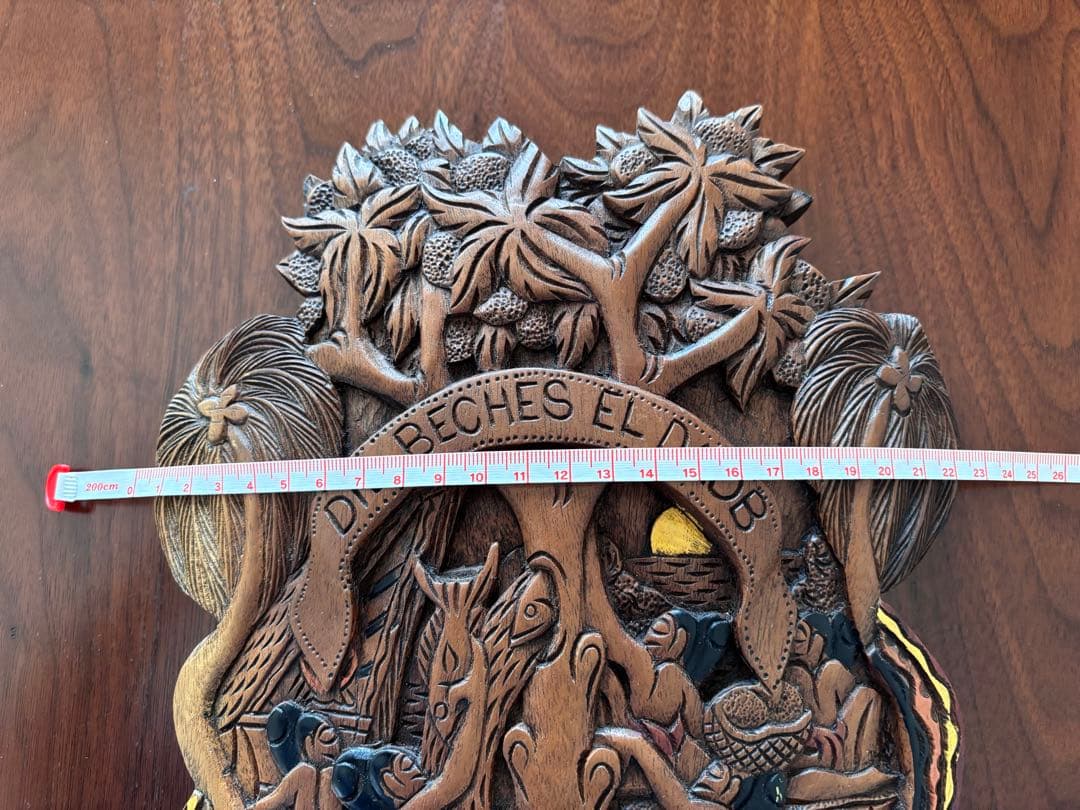 【木彫•彫刻】 パラオ ストーリーボード（テバン工房作品「魔法のパンの木」より）