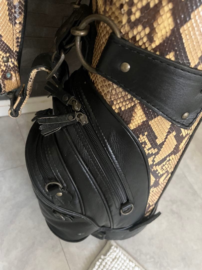 蛇革 本革 キャディバッグ ゴルフバッグ