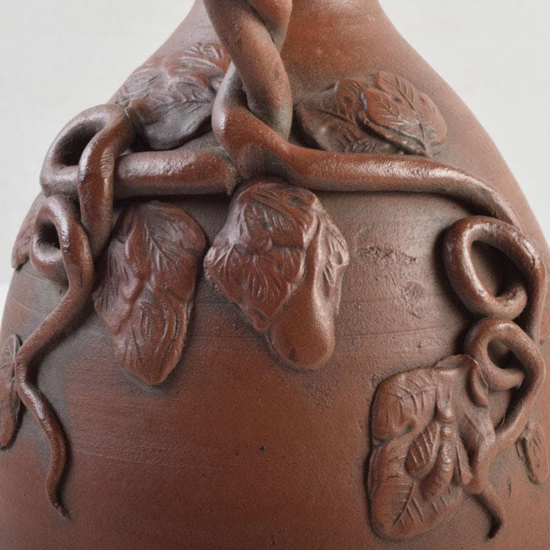 くう　桂又三郎極め　江戸中期　古備前　蔓付瓢徳利　共箱　V　9003