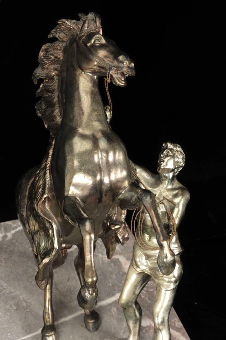 【西洋刻美術】フランス作家 金属彫刻像 『Marly horse マルリーの馬』
