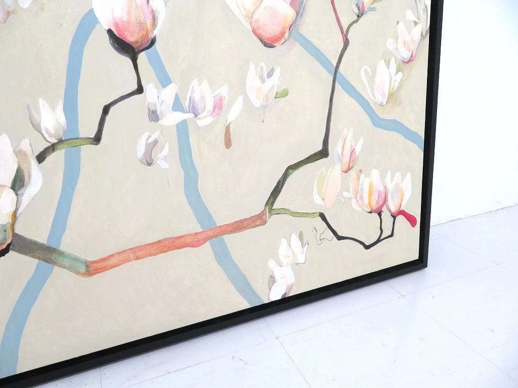 真作保証　荻野 夕奈　白木蓮　油彩　油絵　アート　芸術　絵画