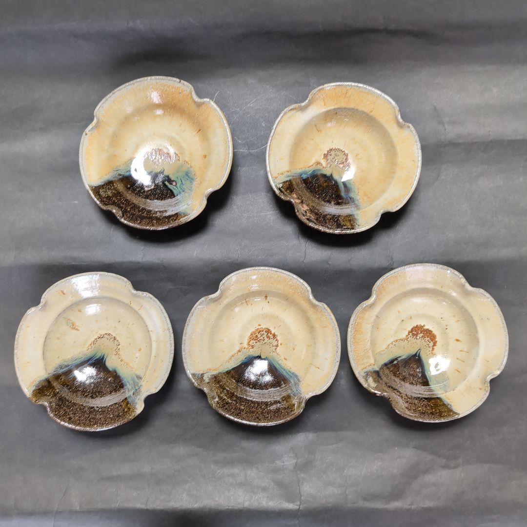 西岡小十　氏作　朝鮮唐津皿　5客 唐津焼皿　新品未使用　箱なし