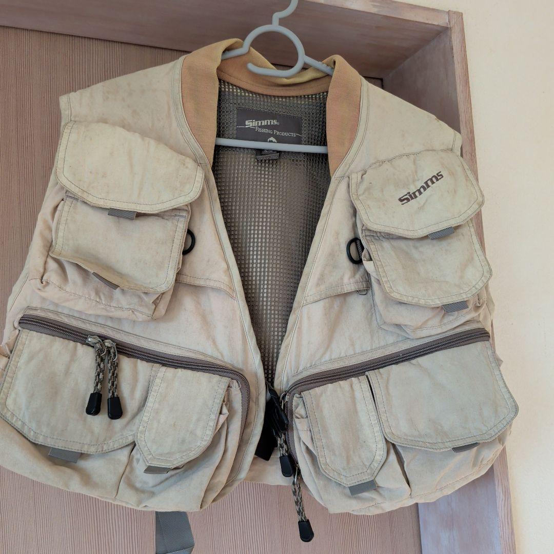 SIMMS 希少！旧ロゴ　シムス　マスターベスト　S/M 斜めロゴ サクラマス