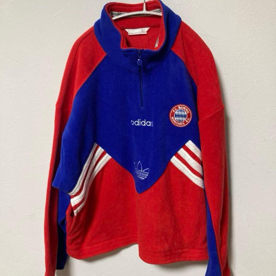 バイエルンミュンヘン　90s アディダス　トレフォイル　ハーフジップ　フリース