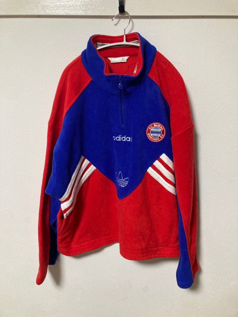 バイエルンミュンヘン　90s アディダス　トレフォイル　ハーフジップ　フリース
