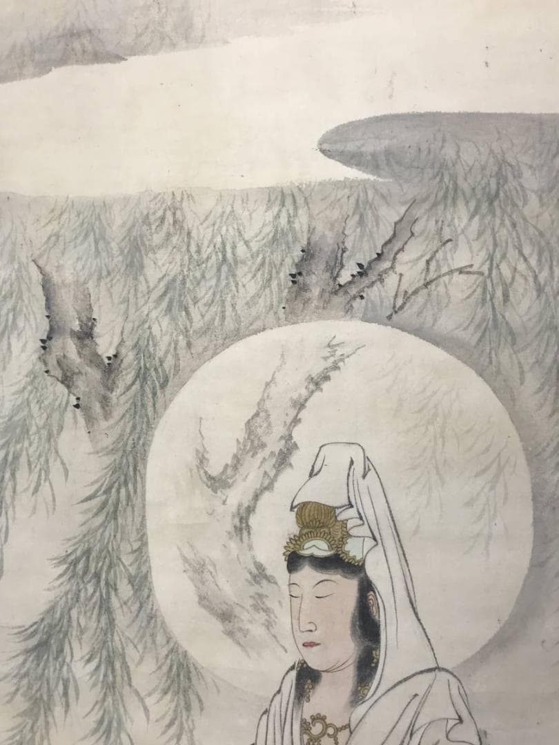 【真作】徳南舎/柳巌観音図/観音図/大幅/掛軸/名家伝来/AC-285