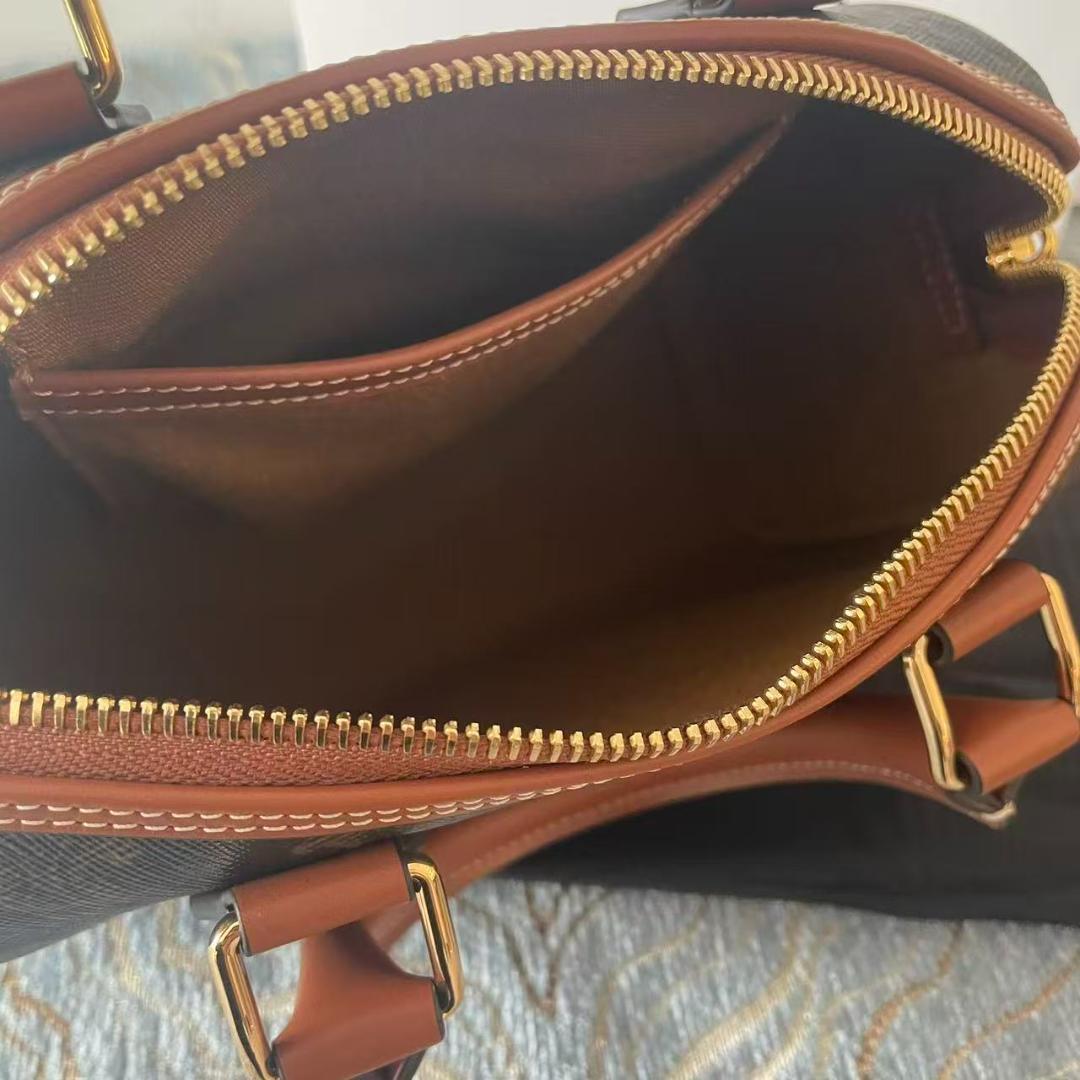 美品 スモールボストン トリオンフキャンバス＆カーフスキン