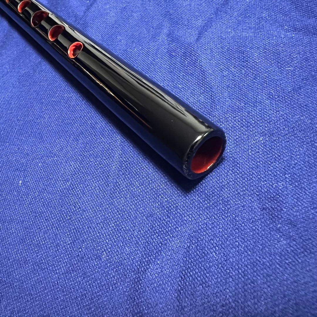 篠笛丸山 9本半調子 唄物 黒漆塗 笛袋付