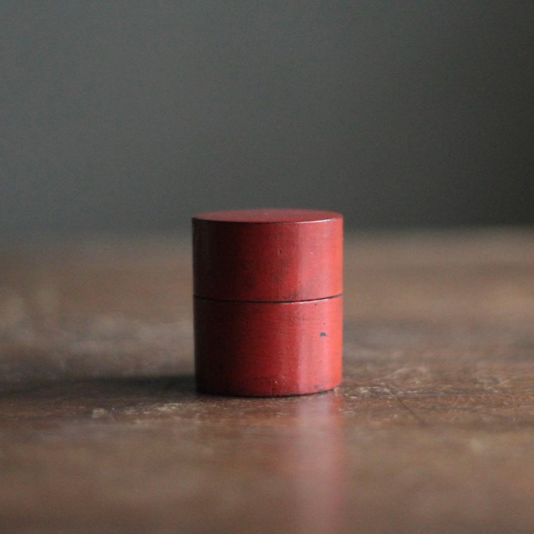 朱塗り 薬入れ 筒容器 漆器 古美術 古道具 アンティーク