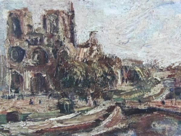 鳥海青児、ノートルダムドバリー、昭和初期貴重な作品、新品額付