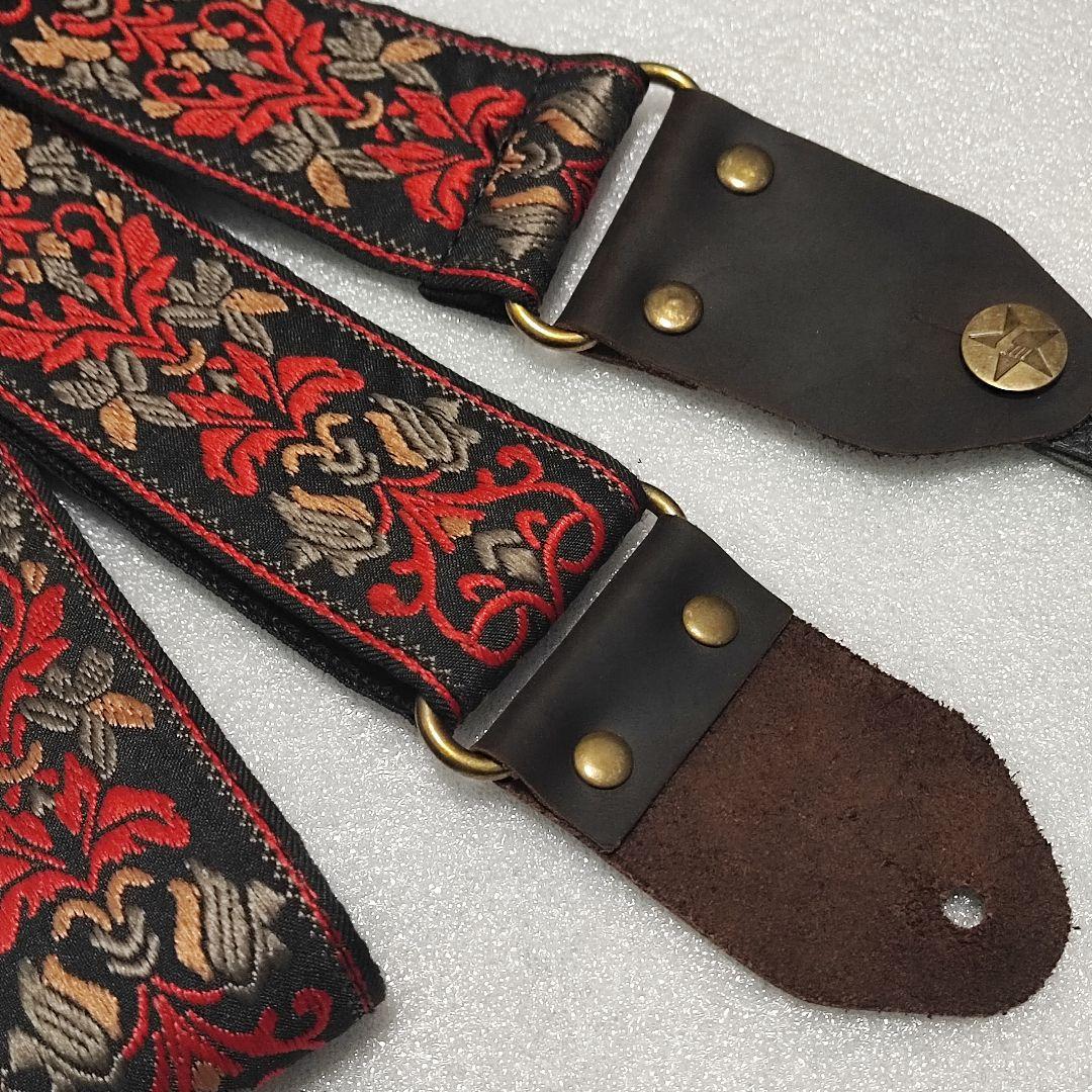 ビンテージ　ヴィンテージ　ギター　ストラップ　刺繍