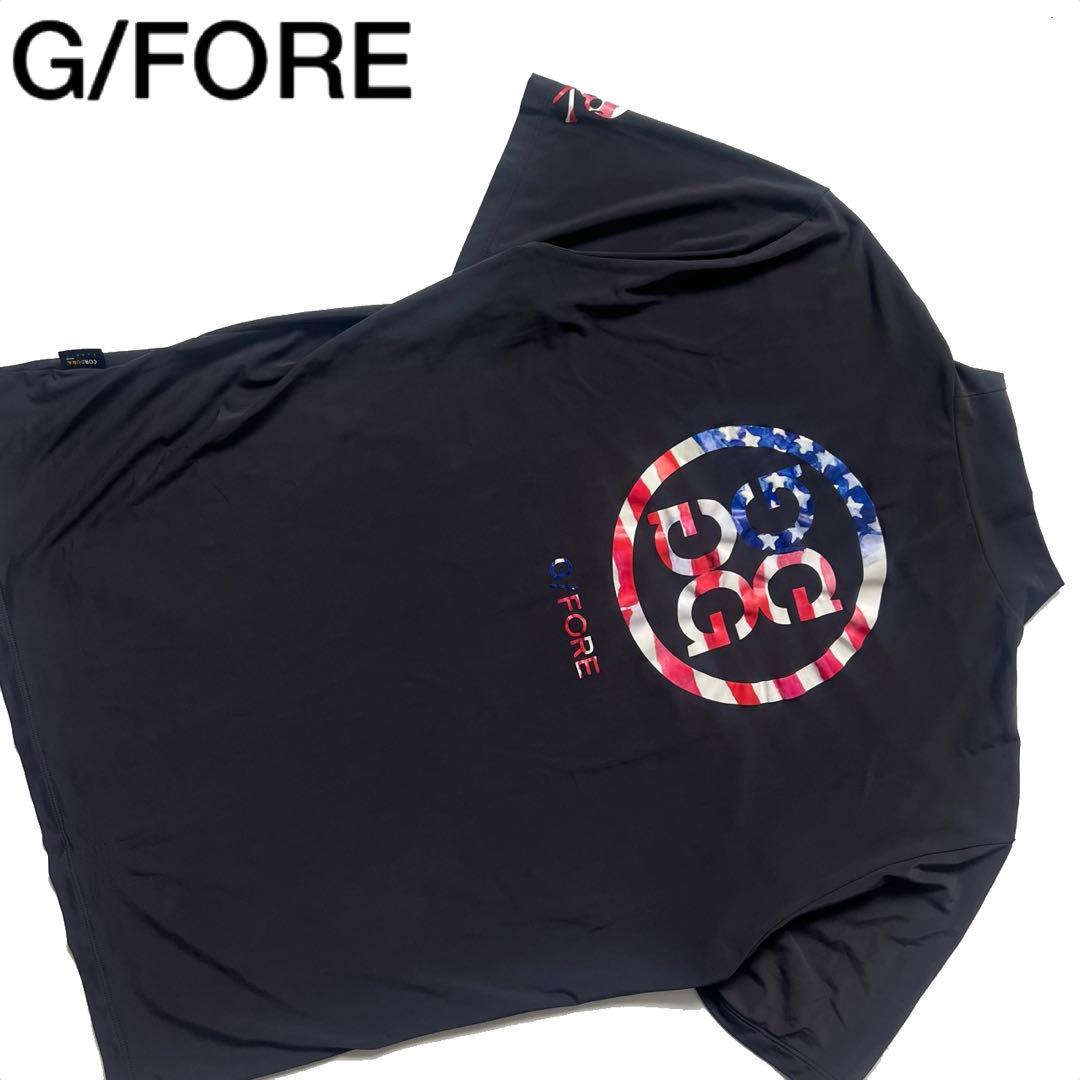 G/FORE ジーフォア　モックネック　半袖シャツ　メンズ　XL 3 ロゴ