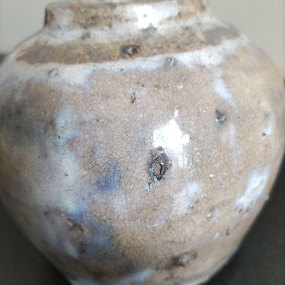 値下げしました。 青と灰色の釉薬の陶器花瓶