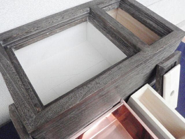 希少！◆送料無料◆新品 51巾 焼桐の豆火鉢 長火鉢 囲炉裏 (検/鉄瓶)