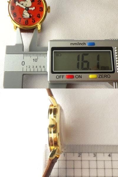 【限定値下】良品★オレンジ文字盤【1968年】スヌーピー スイス製 手巻き腕時計