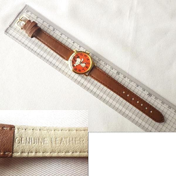 【限定値下】良品★オレンジ文字盤【1968年】スヌーピー スイス製 手巻き腕時計