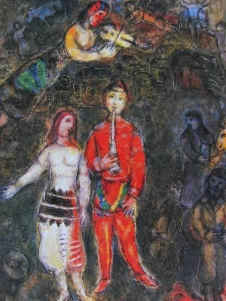 シャガール、コンサート、希少レゾネの一頁、 新品額装付