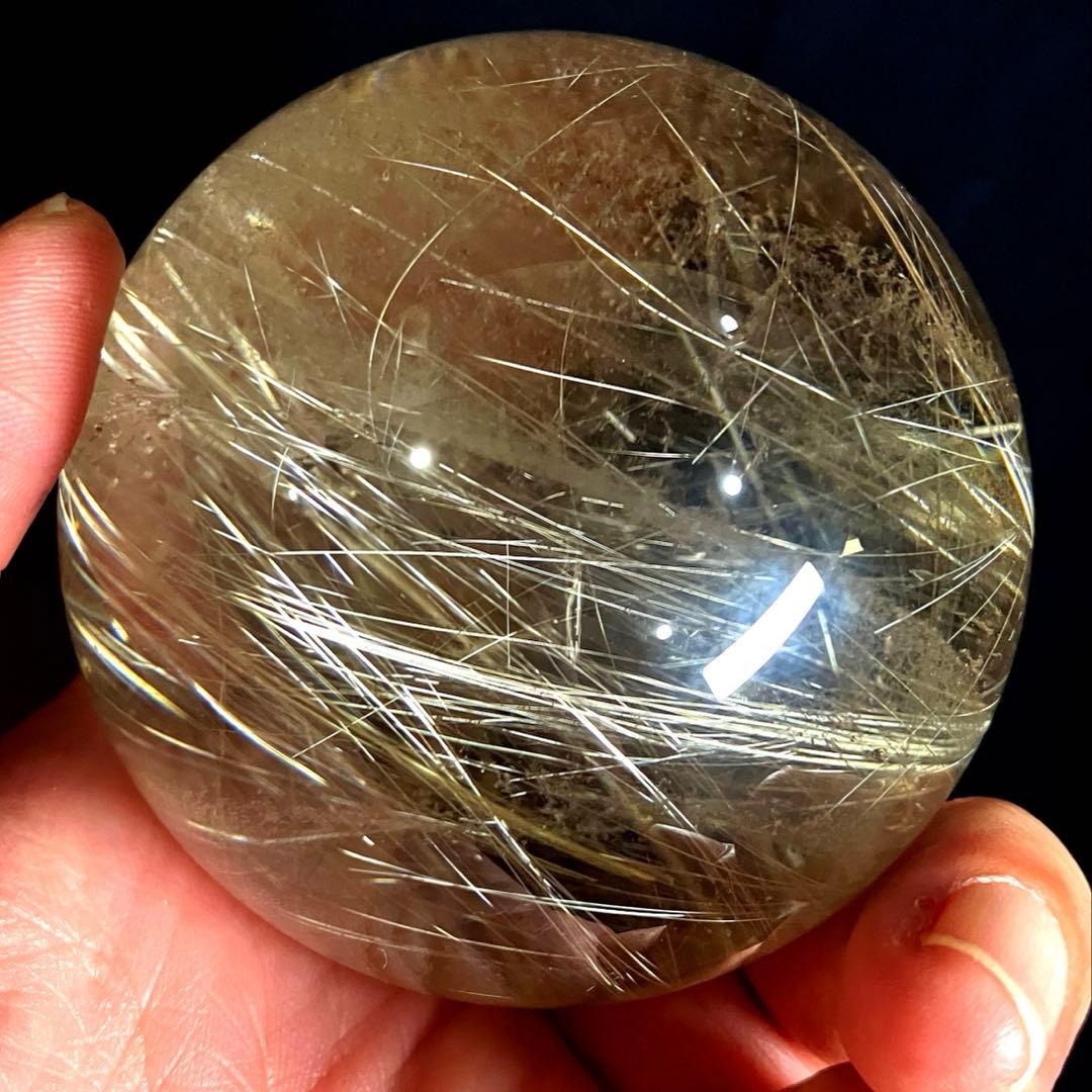 超大玉　62mm ゴールドルチルクォーツ　金針水晶　パワーストーン