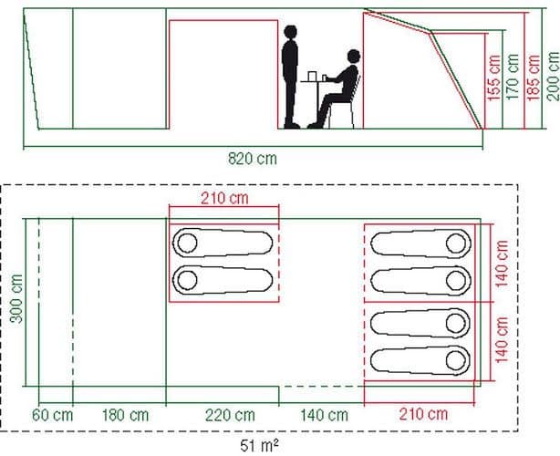 6人 コールマン Valdes 6L ブラックアウトテント