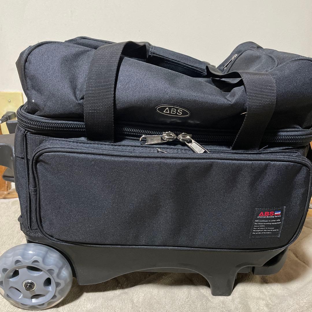 ABS ボウリングバッグ　2個用　キャリー付き　黒