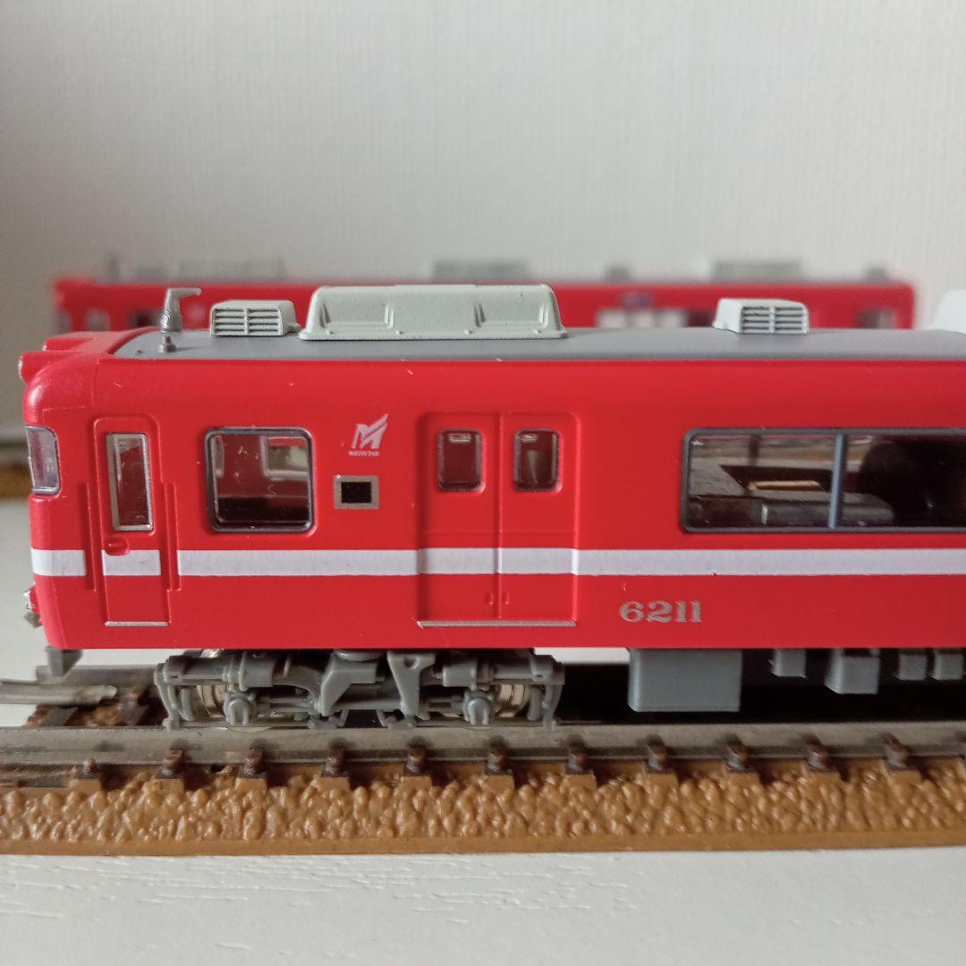 【レトロ】名古屋鉄道6000系　白帯　2両セット　赤色　白ライン