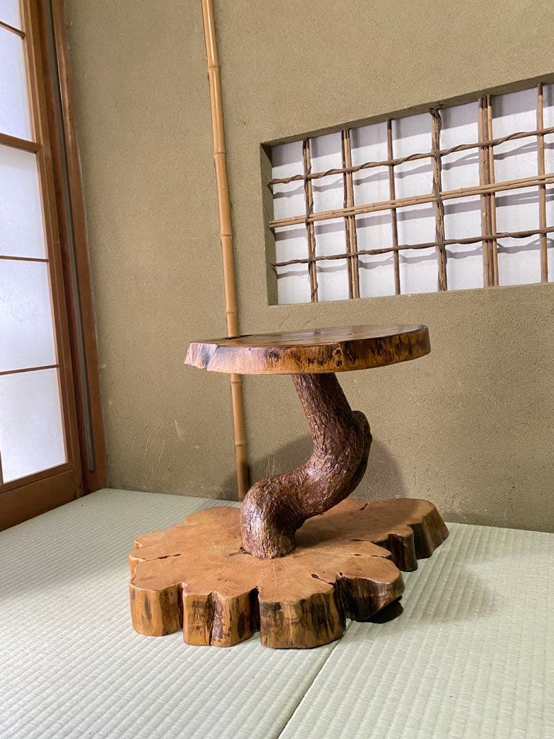 自然木製 和風座卓 盆栽飾り台