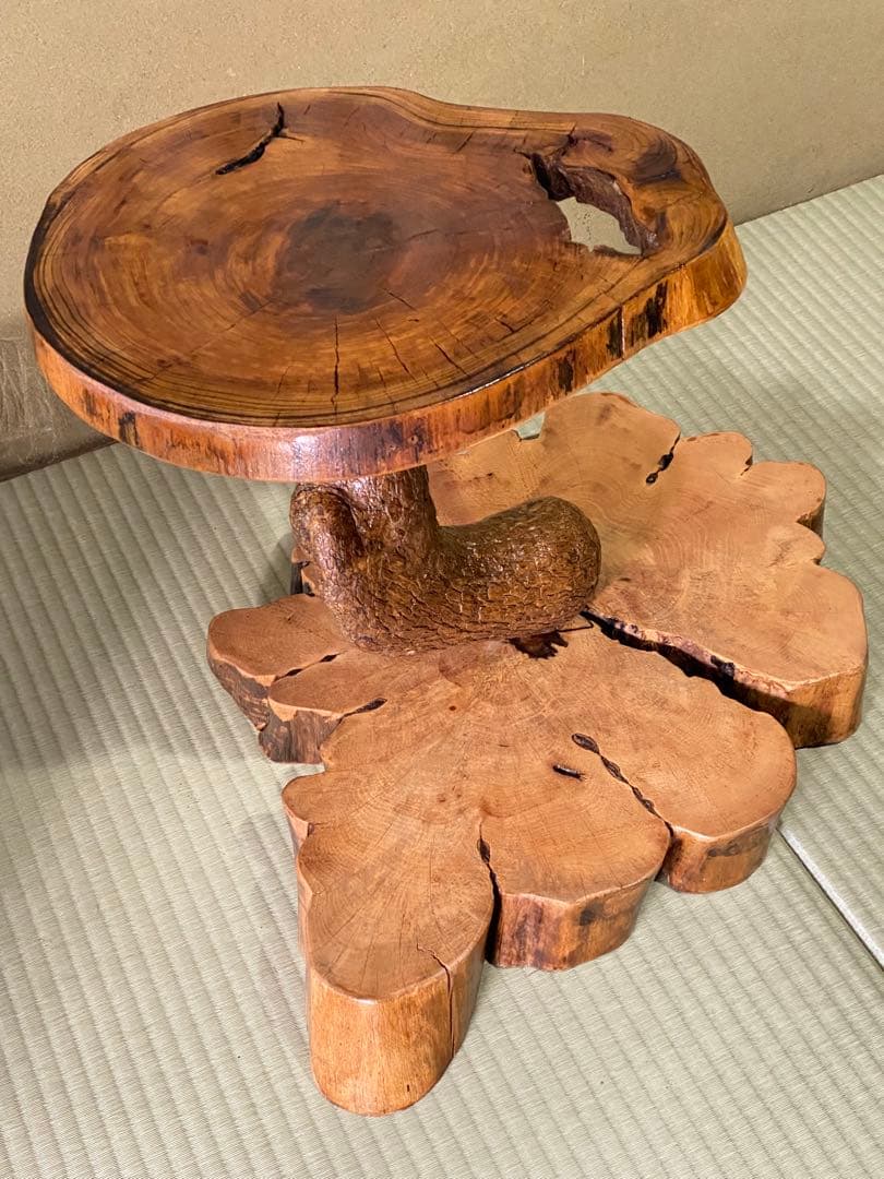 自然木製 和風座卓 盆栽飾り台