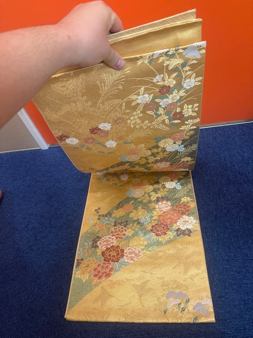 2699 袋帯 古代彫金紋 西陣織 金糸　高級上質上品　約440cm 未使用