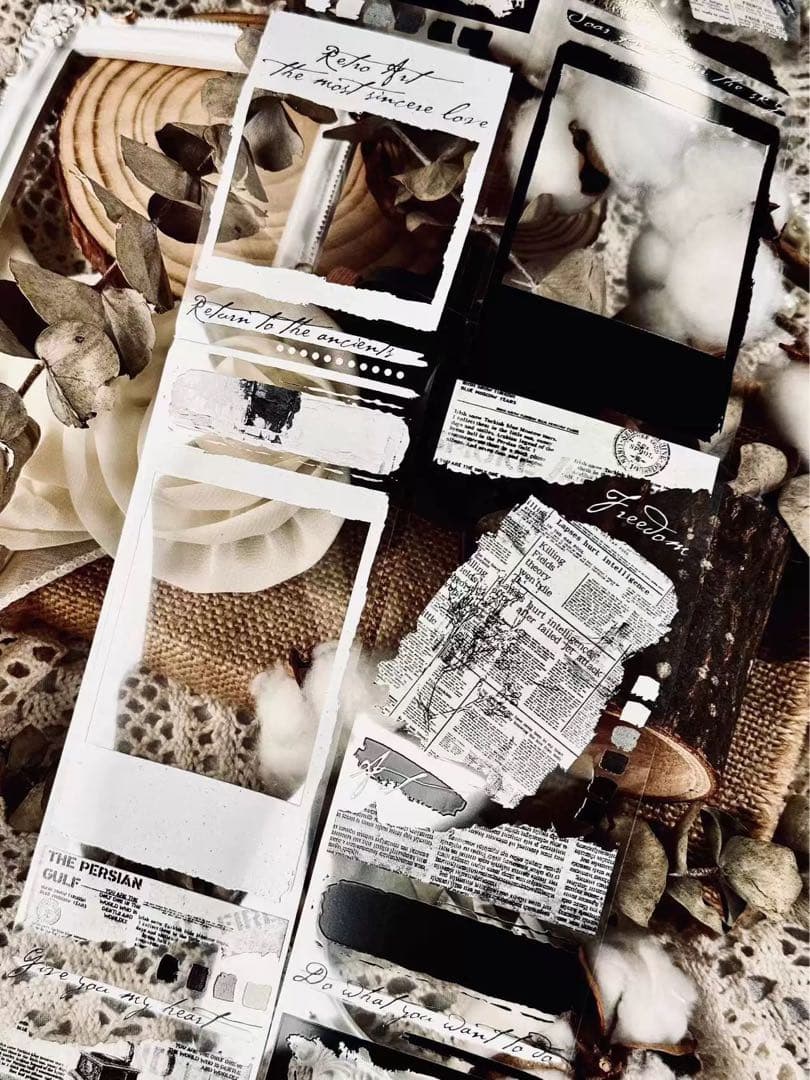 霖蓝汐原创手账《素材排版框》海外マスキングテープ　マステ 【2238】