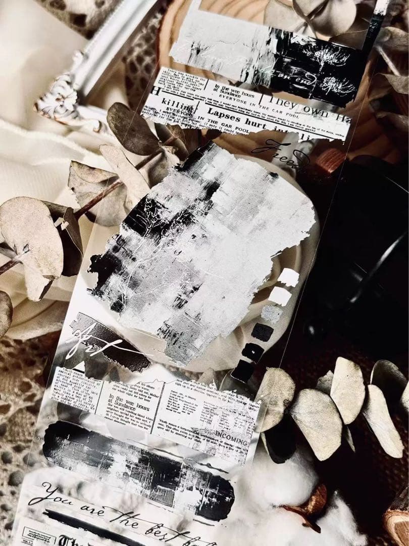 霖蓝汐原创手账《素材排版框》海外マスキングテープ　マステ 【2238】