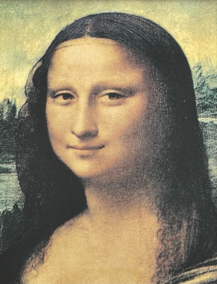 レオナルド・ダ・ヴィンチ　「モナリザ」　複製ポスター　額付　メディウム加工