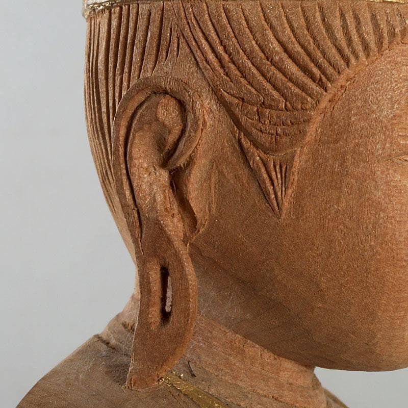 仏教美術　芳正作　木彫塗金　観音立像　仏像　置物　V　9405