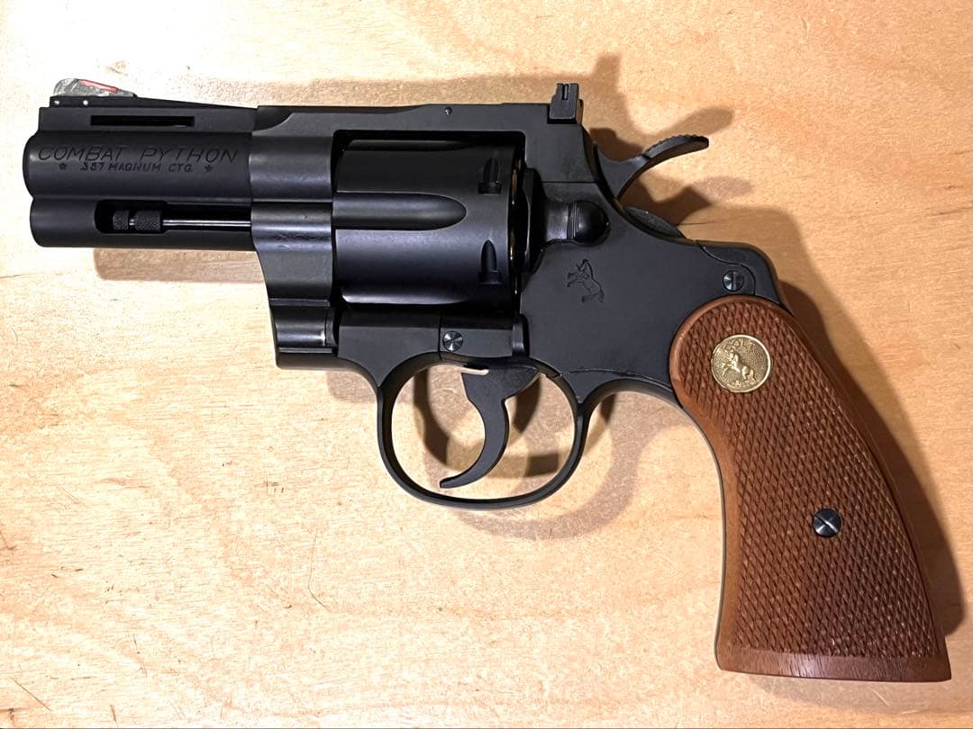 タナカ コルトコンバットパイソン R-モデル HW 木製グリップ 付き