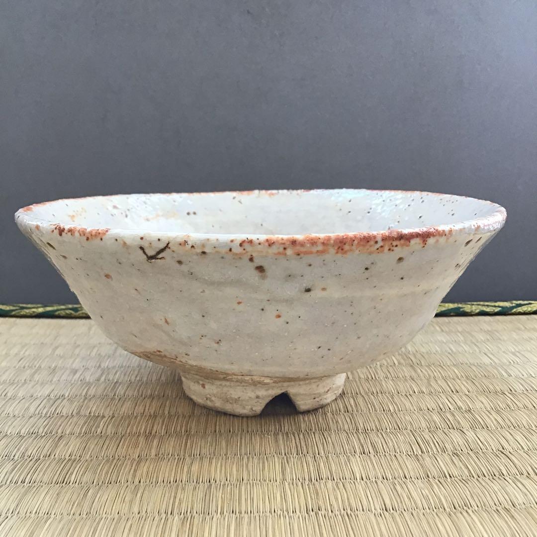 茶道具　萩焼平茶盌　丹羽玉邦画　新兵衛作　不染斎書付き　共箱　紙箱　S265HC