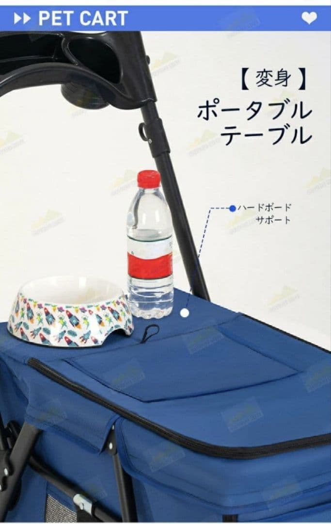 ペットカート 前輪360°回転 折りたたみ 犬用ベビーカー 軽量コンパクト 黒