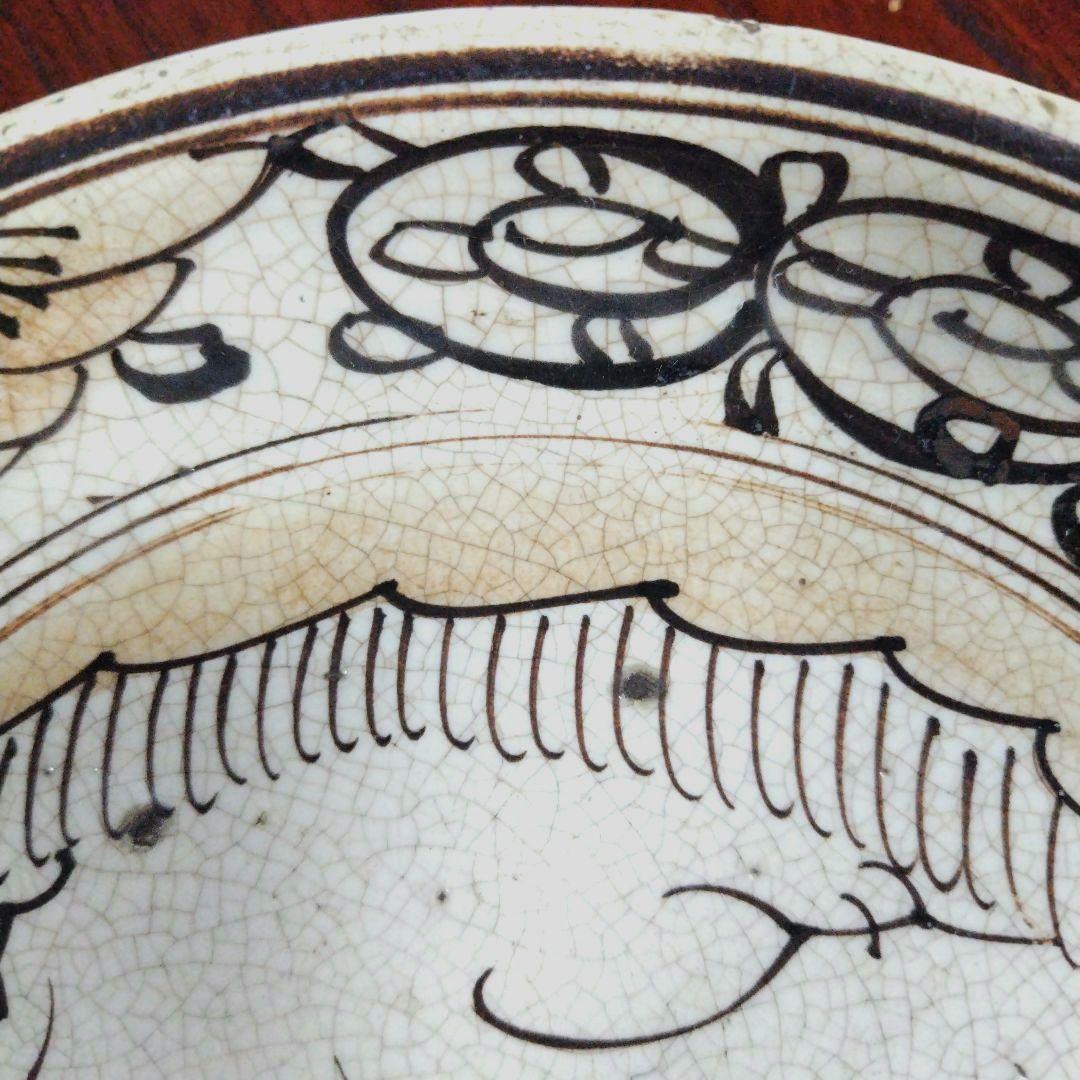装飾陶器皿　桃山時代～江戸時代 唐津 古志野 絵志野 鳥絵 皿 瀬戸