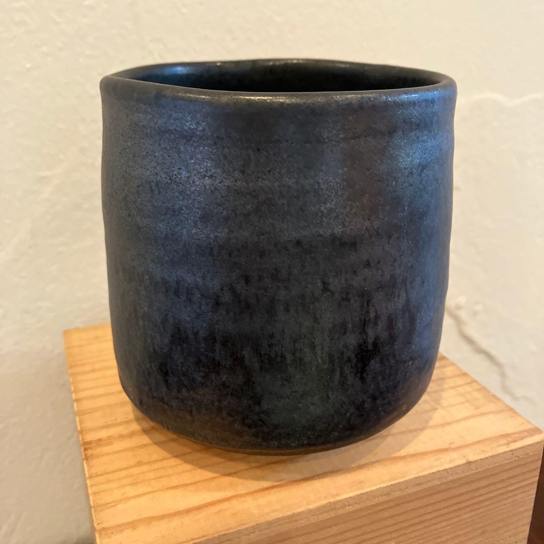 愛知瀬戸焼　水野寿山作　黒織部茶碗 抹茶碗　茶道