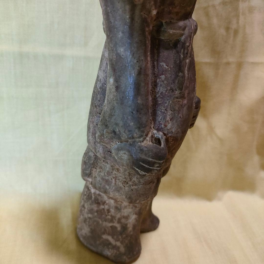 加彩人物俑　侍者　中国古陶　古玩