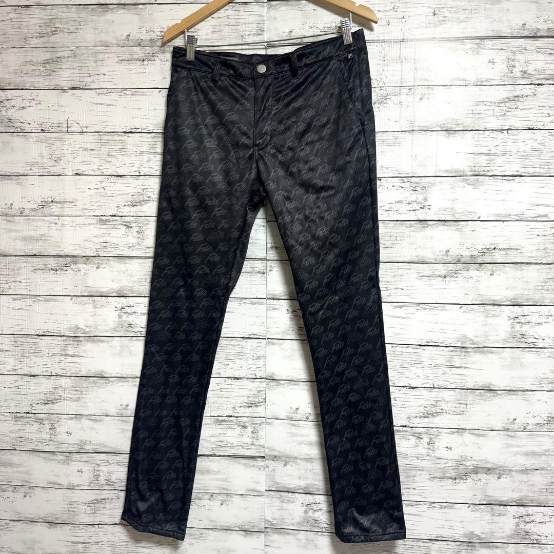 美品　FILA GOLF ウェアー　セットアップ　ブラック　総柄　Mサイズ