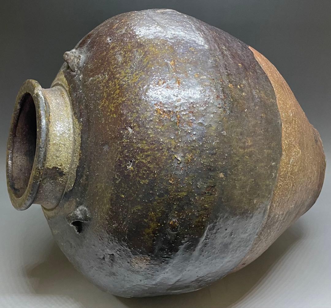 大壺　37cm 　古信楽焼　三耳壺　江戸時代　T.c543