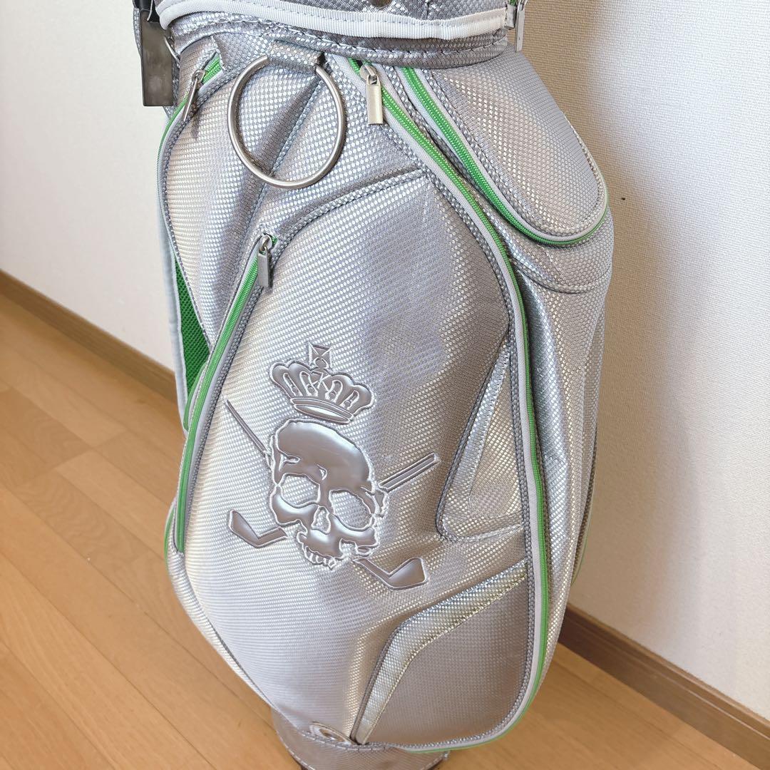 K424 美品！ドクロ 王冠 シルバー キャディバック