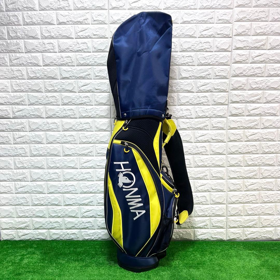 美品　HONMA キャディバッグ　9.5型　ネイビー/イエロー　軽量　可愛い