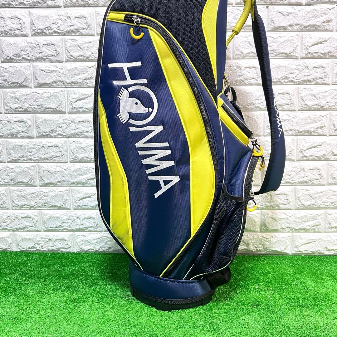 美品　HONMA キャディバッグ　9.5型　ネイビー/イエロー　軽量　可愛い