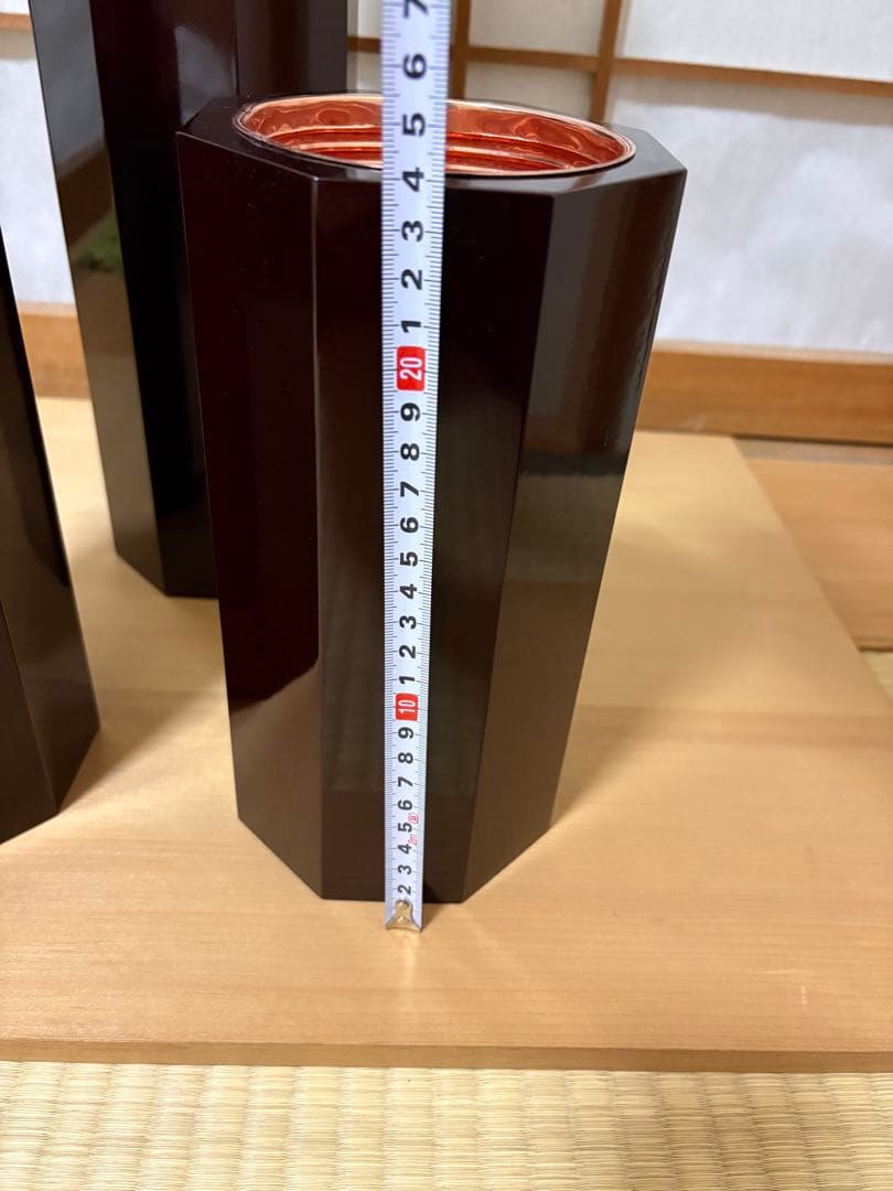 28 美品！　八角中三管筒　３本セット　花入れ　未生流　御室流　花器　華道具